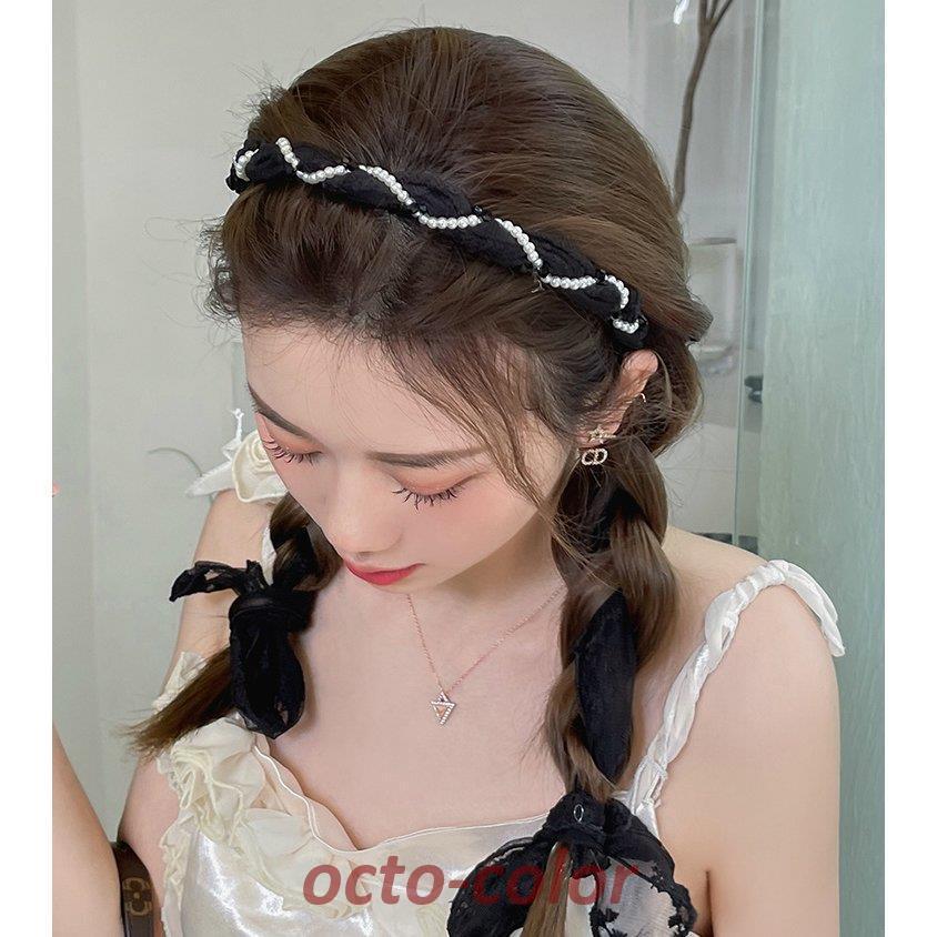 カチューシャ レディース ヘアアクセサリー 髪飾り おしゃれ ヘッドアクセサリー レース 花柄 パール 上品 フェミニン キュート ガーリー 休日/[faa46]｜octo-color｜11