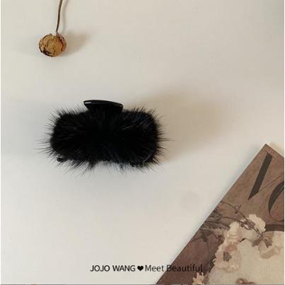 バンスクリップ ヘアアクセサリー 韓国 ミンク ファー もこもこ 秋冬