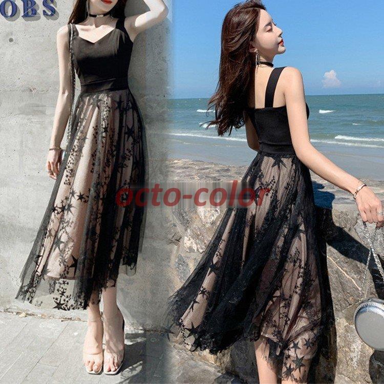 レディース 春夏 キャミワンピ　膝丈 キレイめ チュール レース ワンピース 旅行 パーティードレス イズ オシャレイズ パーティー イブニングドレス レディース 春夏 キャミワンピ 膝丈 キレイめ チュール レース