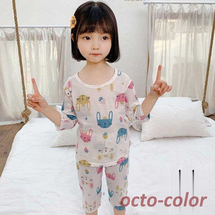 パジャマ キッズ 半袖 150 160 120 綿 子供パジャマ 女の子 子供服 セットアップ 春夏 ルームウェア おしゃれ Tシャツ ロングパンツ  寝間着 部屋着 可愛い :oc-0627-08etsy60:octo-color - 通販 - Yahoo!ショッピング