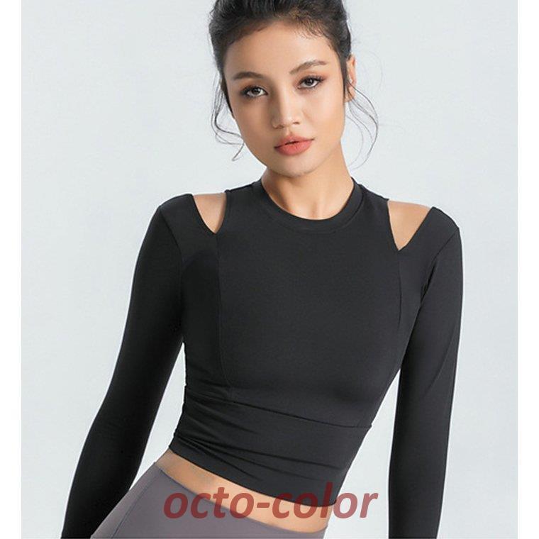 ALOライトブルー ヨガウェア セット (長袖トップス + ショートパンツ) S ALOライトブルー ヨガウェア セット (長袖トップス + ショートパンツ