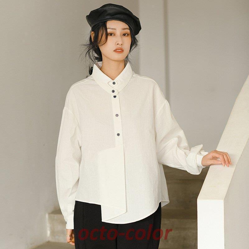 婦人服 2022年 春 新商品 長袖シャツ レディース ホワイト レディースシャツ デザインセンスニッチ ハイエンドトップス