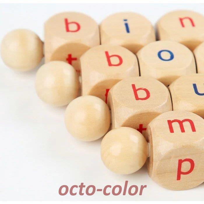 木製つみ木 アルファベット セット 積み木 木のおもちゃ ブロック 木製玩具 プレゼント ギフト 英語 知育 100日 おしゃれ 可愛い 出産祝い 誕生日  ギ｜octo-color｜12