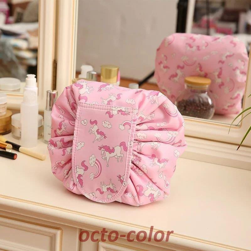 化粧ポーチ 巾着型 コスメポーチ レディース 大容量 収納袋 マジック