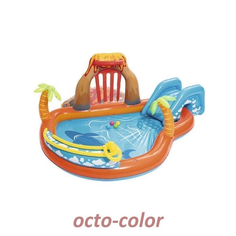 家でプール遊び！ビニールプール 家庭用プール 対象年齢３歳 子供プール new 水遊び おもちゃ 火山のプール 滑り台付き スライダー 