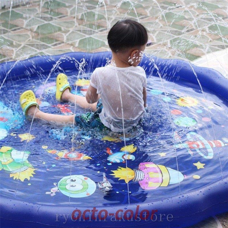 子供プール 噴水プール プール 噴水マット new 夏の日 庭 芝生遊び 空気不要 親子遊び 庭 芝生遊び 家庭用｜octo-color｜04