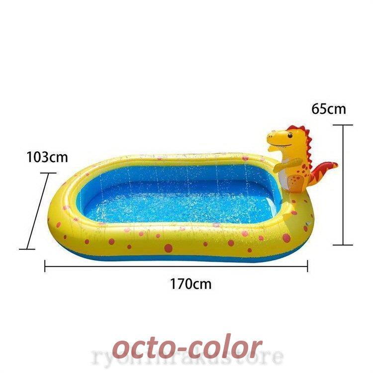 地面に膨脹可能な恐竜の噴水 スプリンクラー 噴水マット プレイ new 水のおもちゃ 夏の日 子供用 水遊び 親子遊び 家庭用 アウトドア 芝生遊び｜octo-color｜04