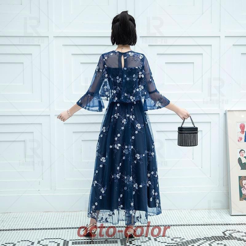 結婚式 パーティードレス 大きいサイズ ワンピース マタニティ フォーマル お呼ばれ レース フリル ドレス マキシ きれいめ 楽チン 女子会 食事会 デート | ブランド登録なし | 03