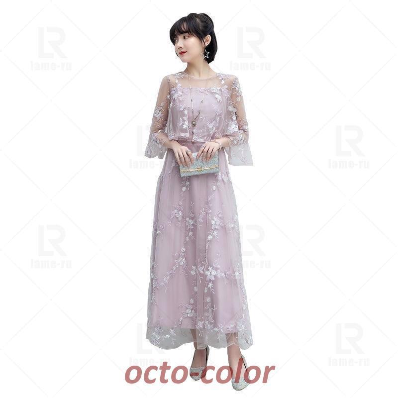 結婚式 パーティードレス 大きいサイズ ワンピース マタニティ フォーマル お呼ばれ レース フリル ドレス マキシ きれいめ 楽チン 女子会 食事会 デート | ブランド登録なし | 06