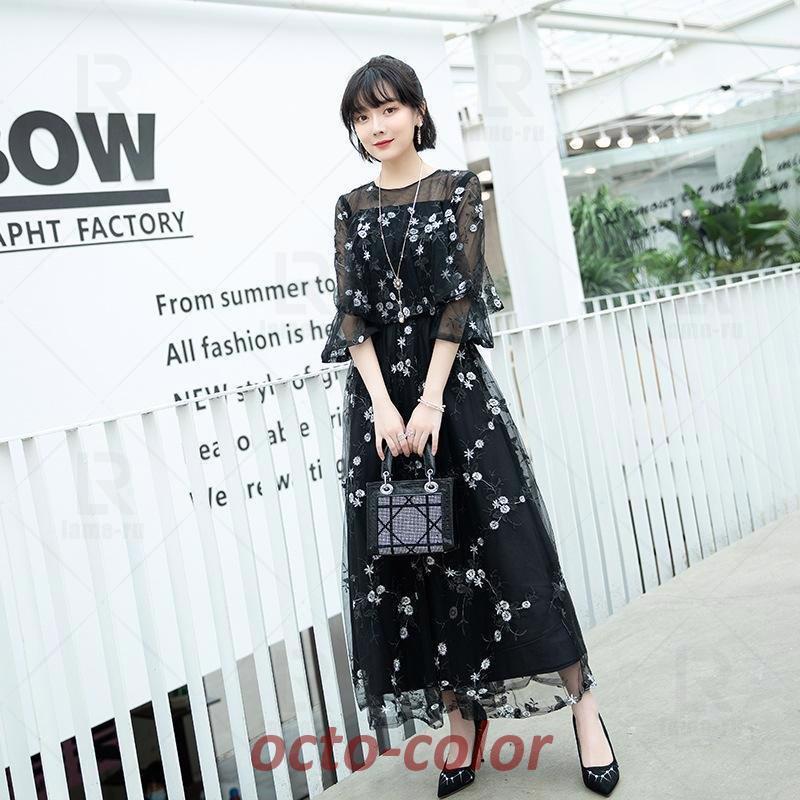 結婚式 パーティードレス 大きいサイズ ワンピース マタニティ フォーマル お呼ばれ レース フリル ドレス マキシ きれいめ 楽チン 女子会 食事会 デート | ブランド登録なし | 07