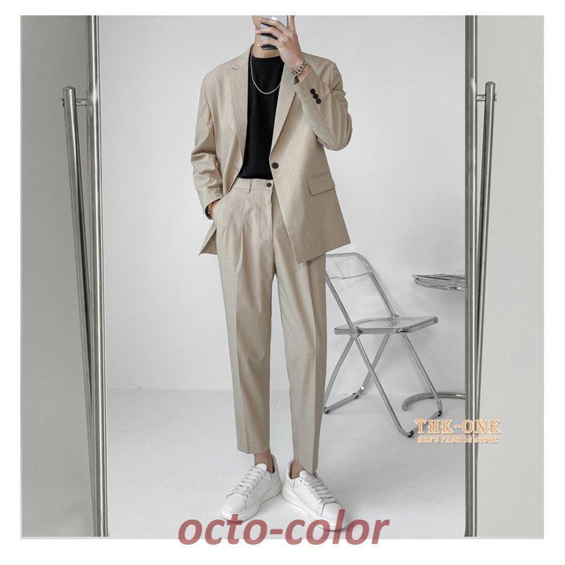 スーツ メンズ ストライプ ビジネススーツ 2点セット 春秋 ダブル