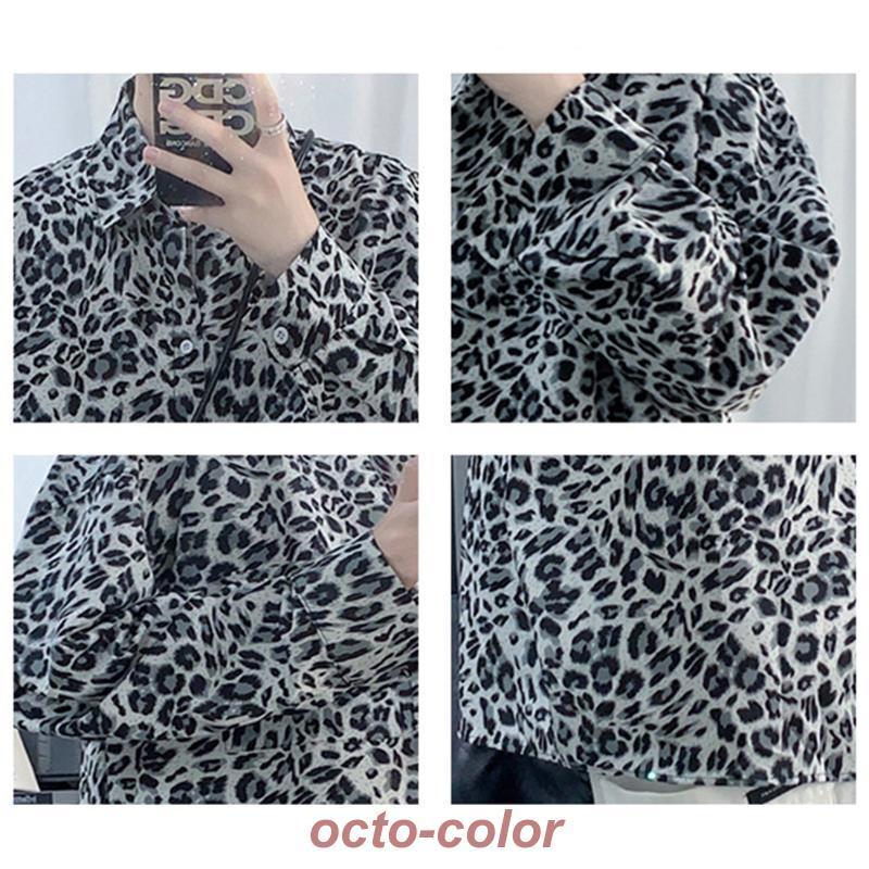 ヒョウ柄 シャツ メンズ 長袖 おしゃれ カジュアルシャツ トップス