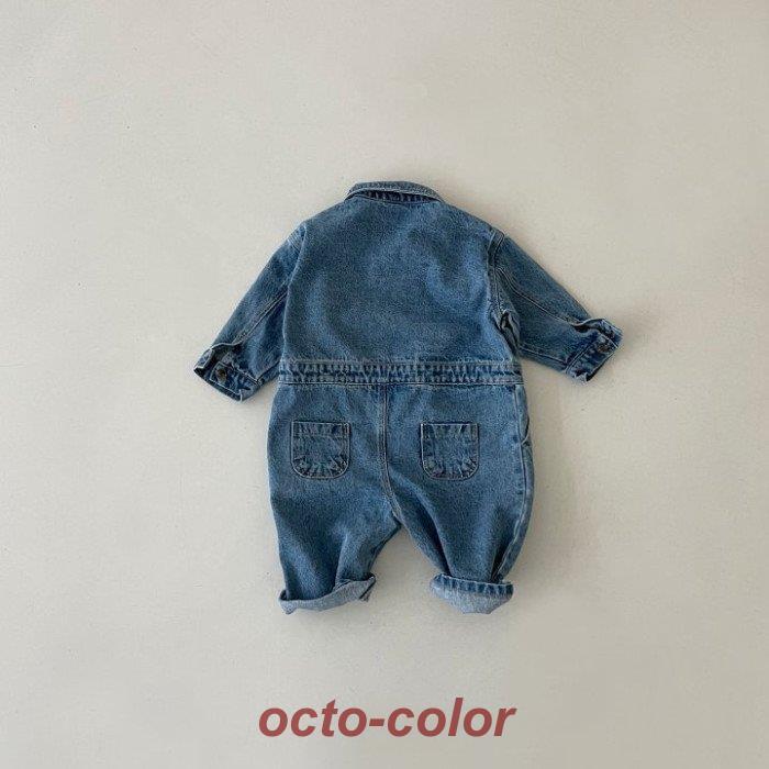 ロンパース・カバーオール OONA ROMPER - EMBROIDERED DENIM