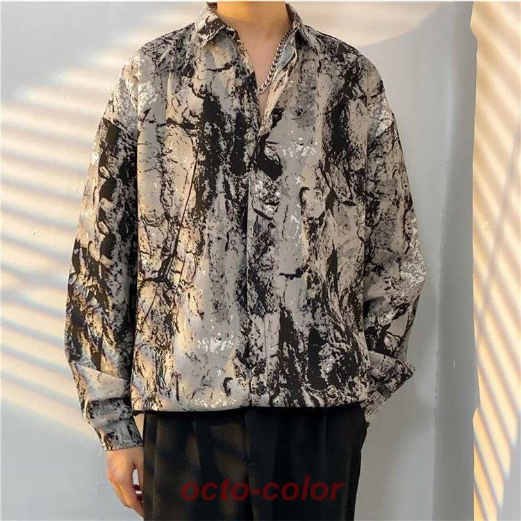 総柄シャツ メンズ アロハシャツ カジュアルシャツ 長袖 花柄 総柄シャツ メンズ アロハシャツ カジュアルシャツ 長袖 花柄