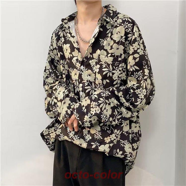 総柄シャツ メンズ アロハシャツ カジュアルシャツ 長袖 花柄 総柄シャツ メンズ アロハシャツ カジュアルシャツ 長袖 花柄