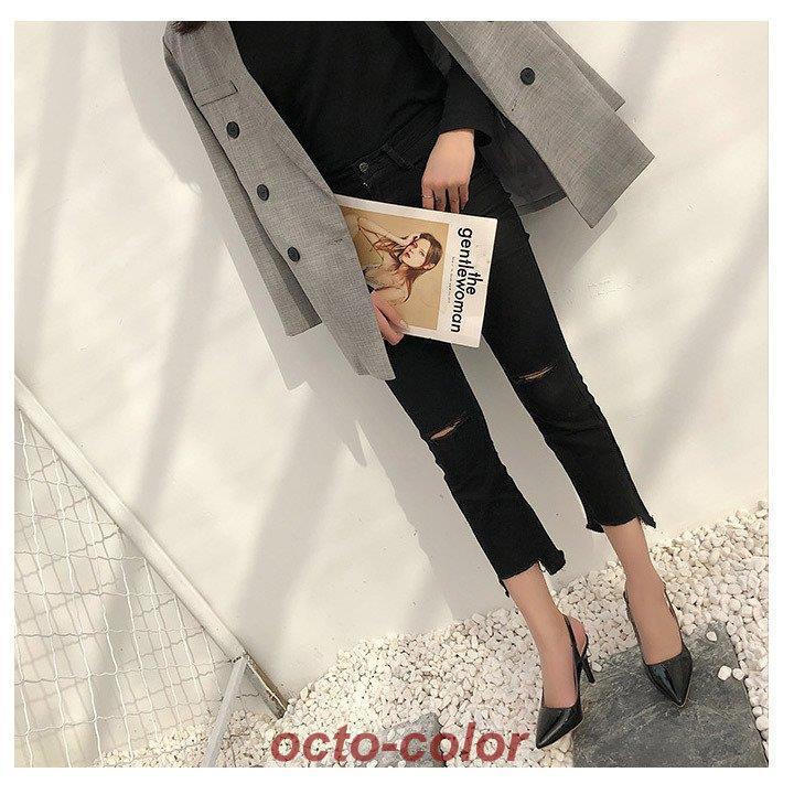 ✨希少✨新品未使用！レザーバックストラップヒール❣️ バックストラップパンプス ピンヒール 9cmヒール パンプス