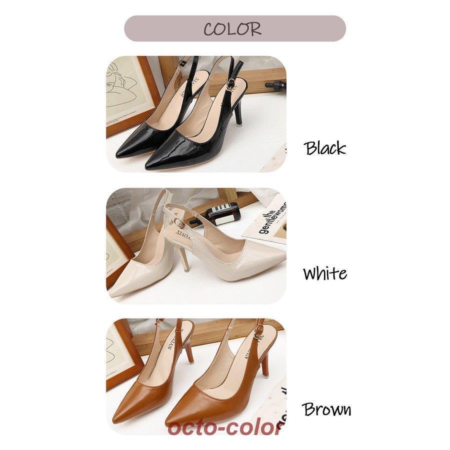 ✨希少✨新品未使用！レザーバックストラップヒール❣️ バックストラップパンプス ピンヒール 9cmヒール パンプス