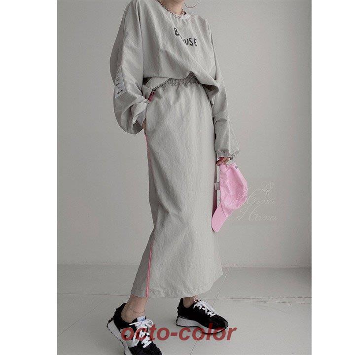 ブラウス カットソー 長袖 トップス シャカシャカ シャツ