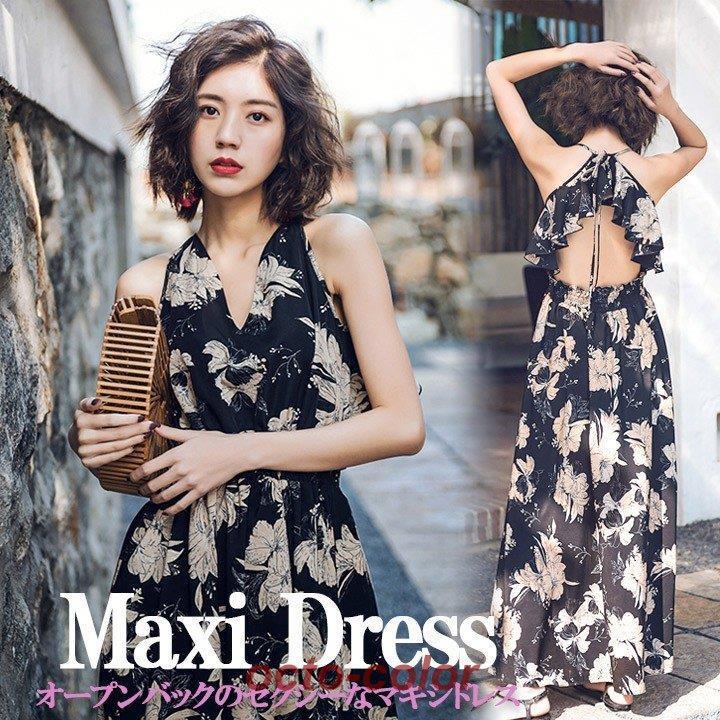 ワンピース シフォン ノースリーブ ロング丈 サンドレス サマー ワンピース シフォン ノースリーブ ロング丈 サンドレス サマー