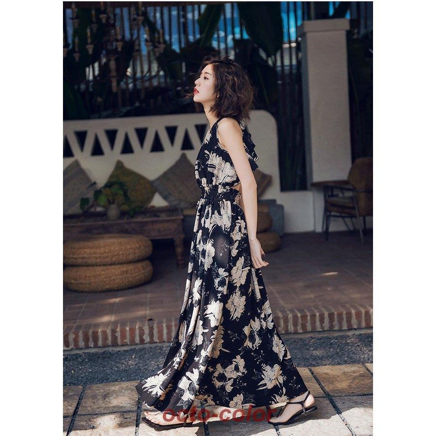 ワンピース シフォン ノースリーブ ロング丈 サンドレス サマー ワンピース シフォン ノースリーブ ロング丈 サンドレス サマー