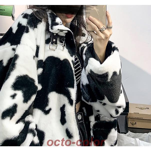 アニマル柄 牛柄 アウター コート ジャケット 上着 袖あり 長袖