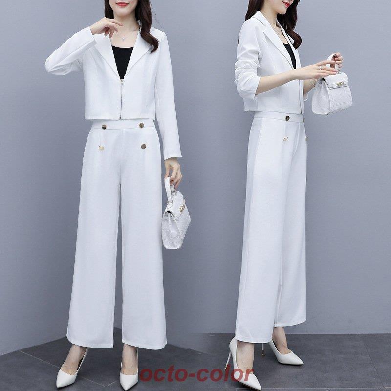 セットアップ レディース 春 パンツスーツ 卒業式 服 母ワイド