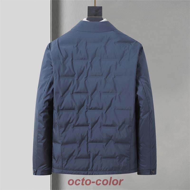 ダウンジャケット ボタン留め シャツジャケット型ショート丈90％ダウンジャケット メンズ 襟付き