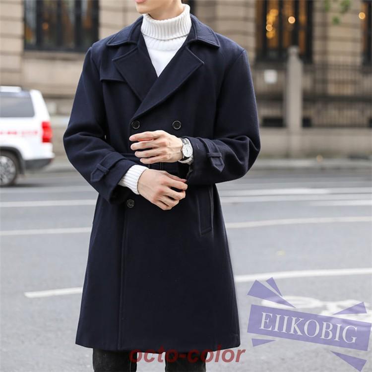 トレンチコート メンズコート　秋冬　ラシャコート　ロングコート　男性　ジャケット　アウター　コート　通勤　カジュアル　20代 30代 40代 トレンチコート メンズコート 秋冬 ラシャコート ロング丈コート 男性