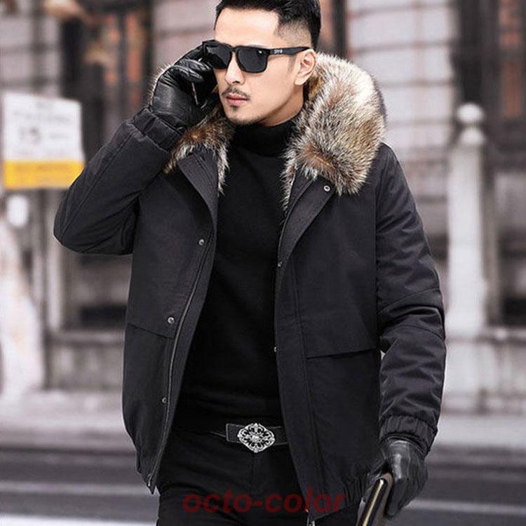 メンズ モッズコート 裏起毛 裏ボア 毛皮コート ファーコート