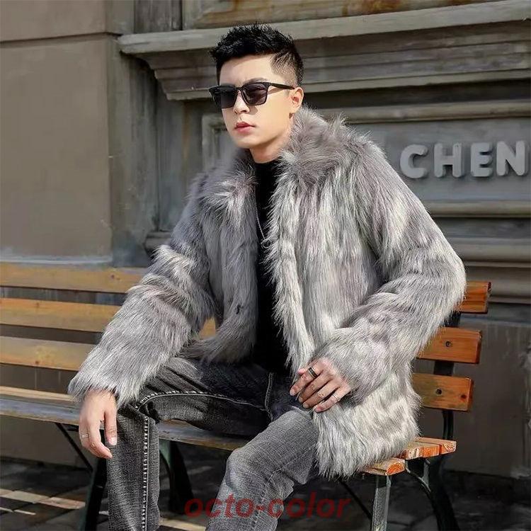 秋冬 メンズ ファーコート 毛皮コート 防寒防風 ボアコート ファージャケット フェイクファー メンズコート 通勤　メンズアウター ジャケット 暖かい 秋冬 メンズ ファーコート 毛皮コート 防寒防風 ボアコート ファー