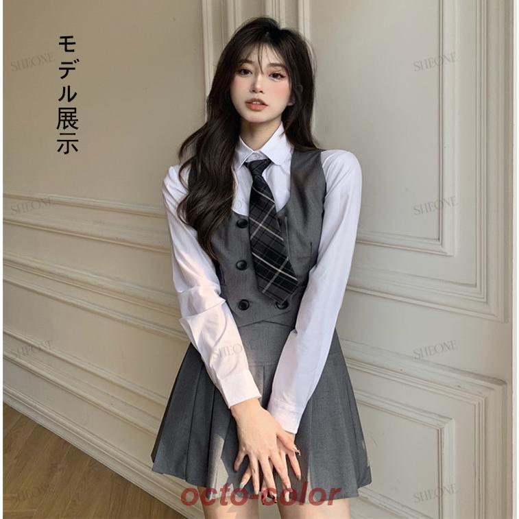 韓国 制服 ベスト 4点セット なんちゃって制服 セット 卒業式