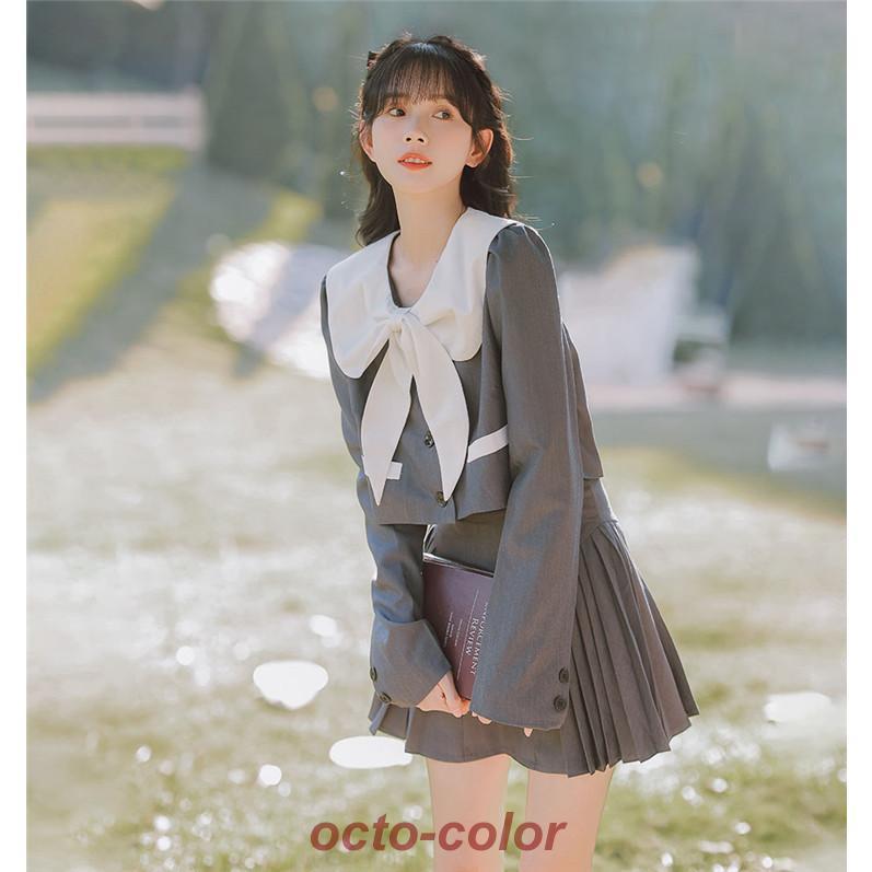 韓国軍新型制服上下セット 上下セット 韓国 制服 シャツ＋スカート＋ネクタイ 女の子