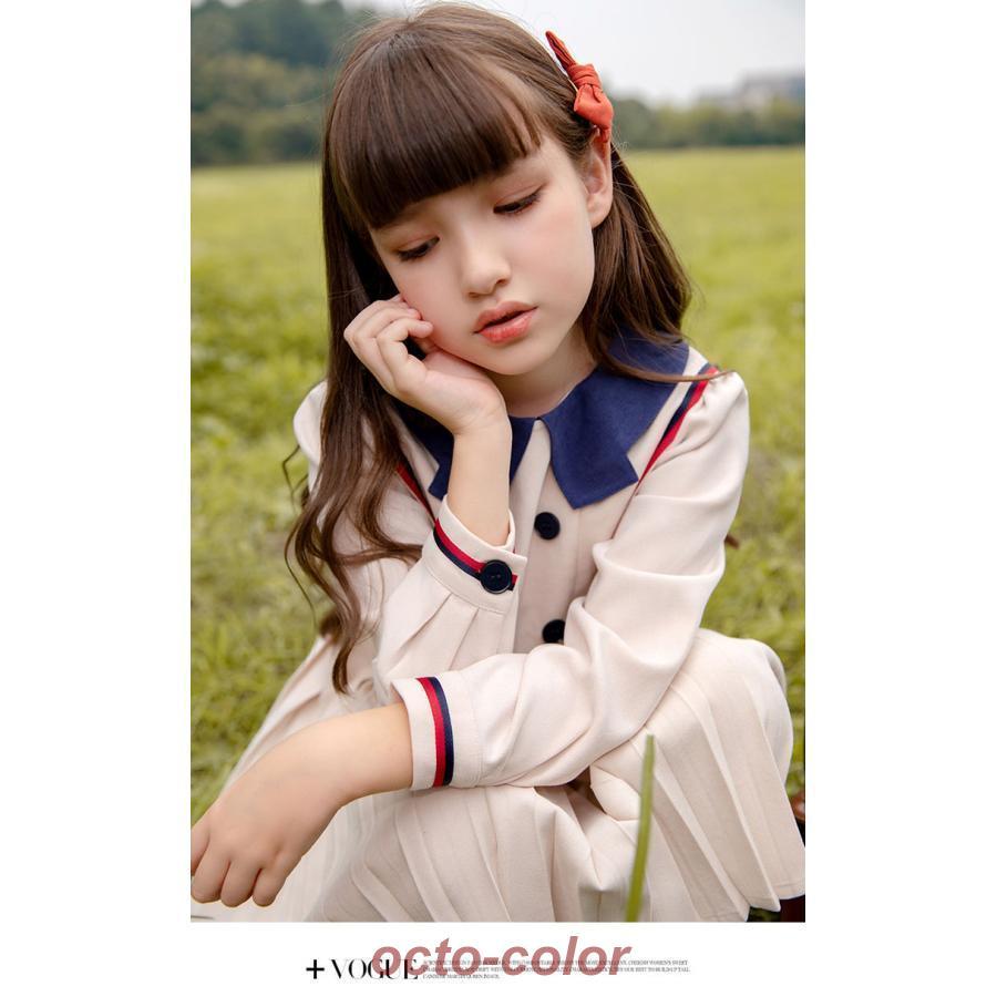 セーラー襟 入学式 ワンピース 女の子 ベージュ 卒業式 ピアノ発表会