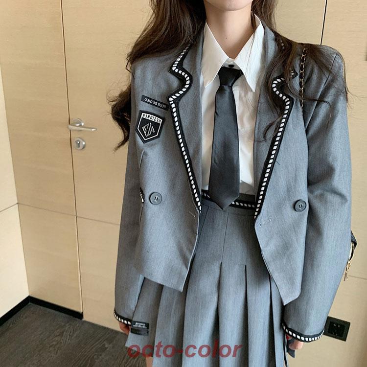 入学式 スーツ 女の子 高校生 韓国 なんちゃって制服 フォーマル 女の子 レディース 大きいサイズ 卒服 2色お揃い スーツセット 子供服 入園式 成人式 卒業式 子｜octo-color｜02