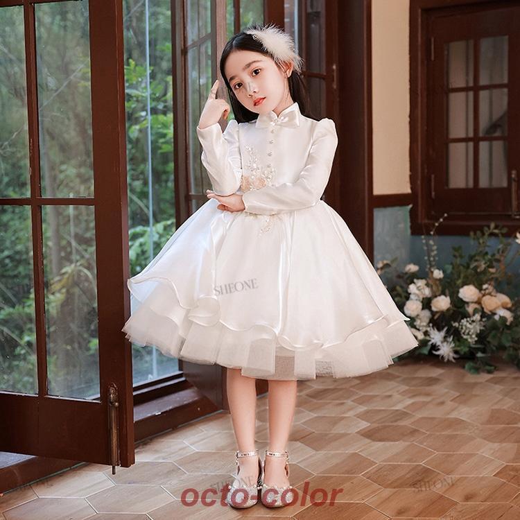 【新品】carolinebosmans 白 ホワイト ワンピース 10y 発表会 ピアノ発表会 ドレス 子供 中学生 ロング丈 白 演奏会 小学生 150 160