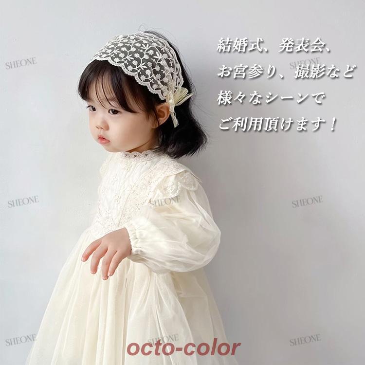 キッズ ヘアバンド カチューシャ レース 頭飾り ベビードレス ヘア