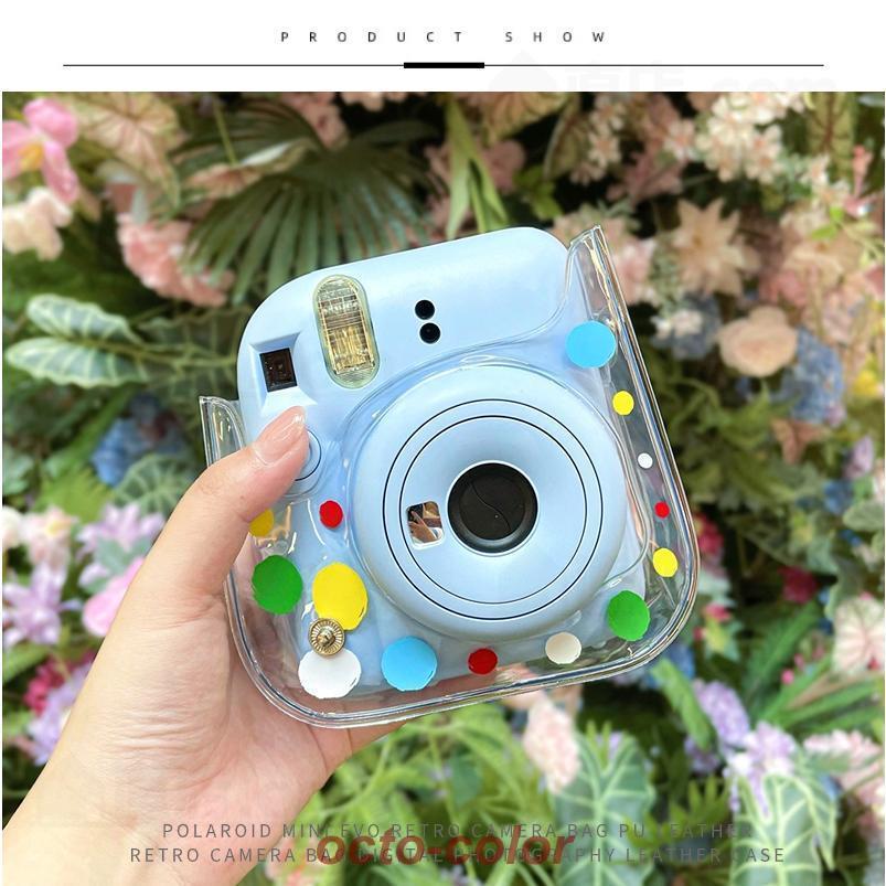 富士 instax mini 12用収納ポーチ FUJIFILMインスタントチェキinstax mini 12用ケース カバー ポーチ バッグ カバン ストラップ付属 汚れ、キズから守る｜octo-color｜11