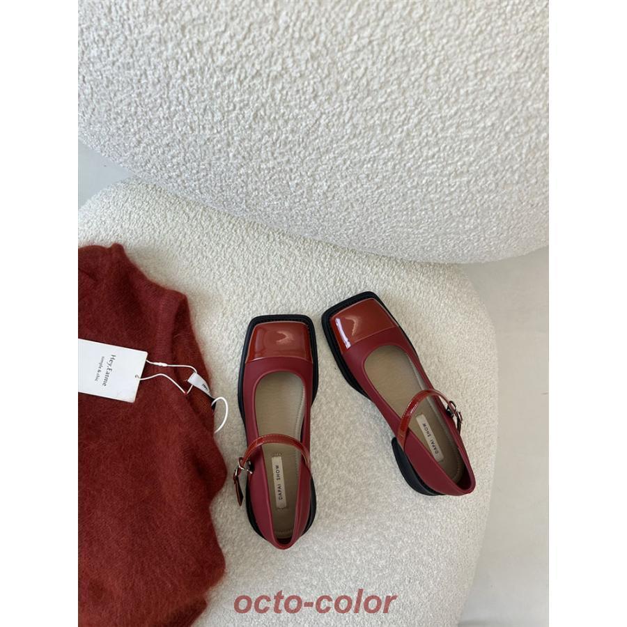 メリー ジェーン 靴 厚底 ブラック ワインレッド イー ベージュ チャン