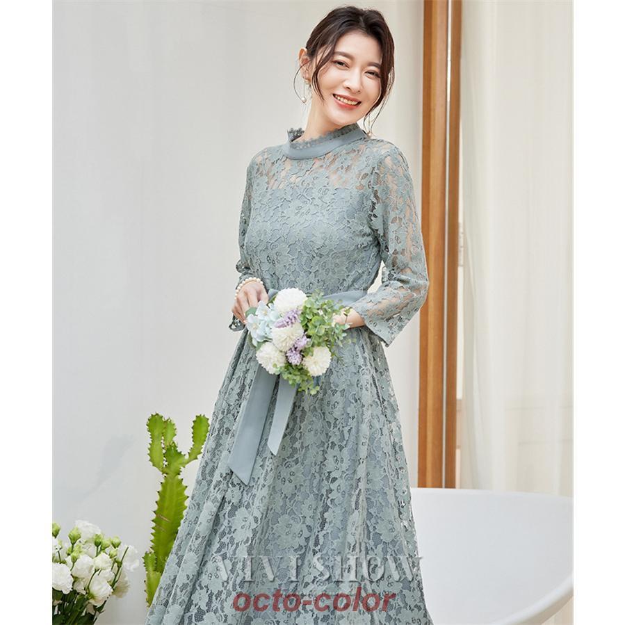 パーティードレス ドレス 結婚式 ワンピース ロングドレス ロング 長袖