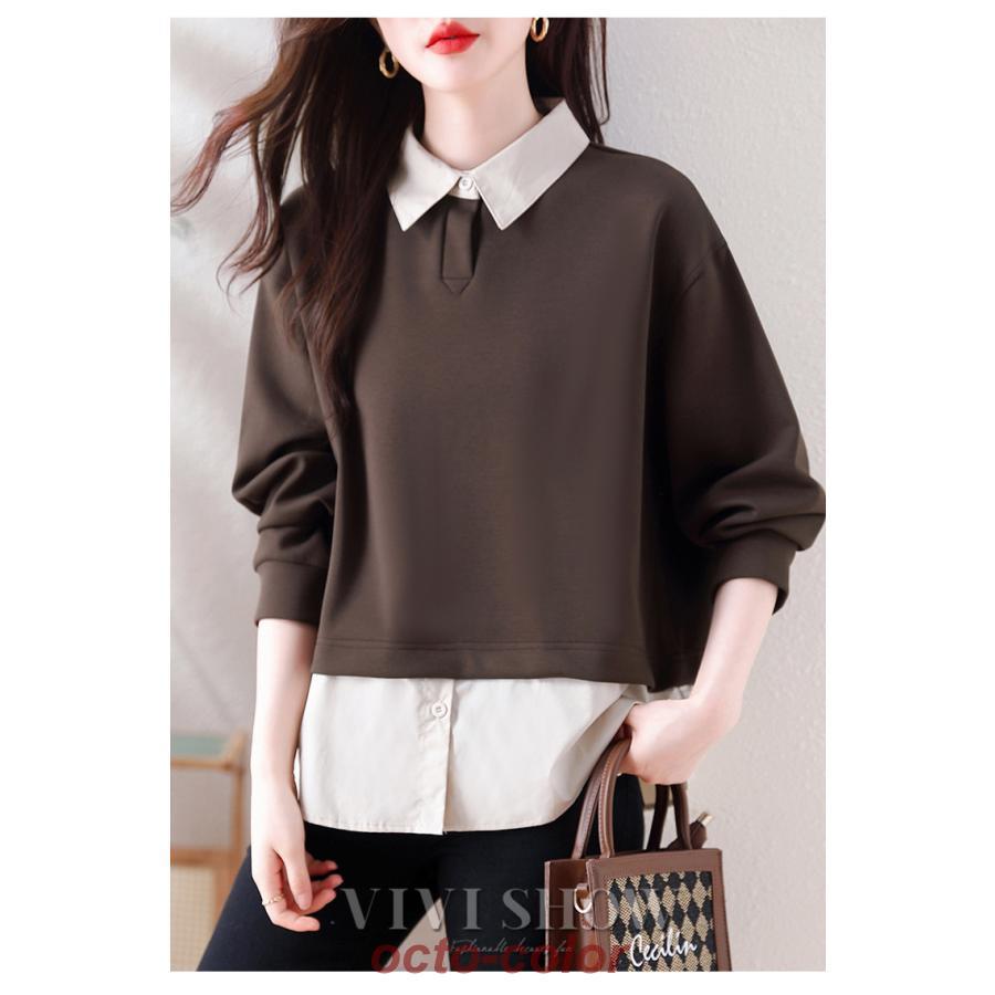 エンフォルド　長袖ブラウス　シャツ　ニットドッキング　異素材　バイカラー　38 エンフォルド 長袖ブラウス シャツ ニットドッキング 異素材