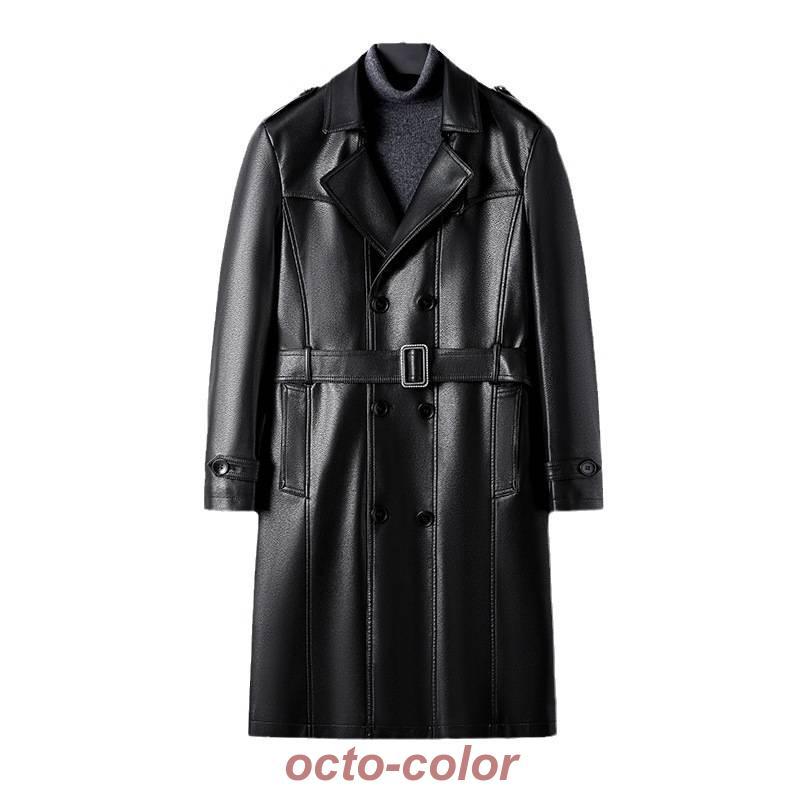 ロングレザーコート メンズ ライダース トレンチコート ロングコート