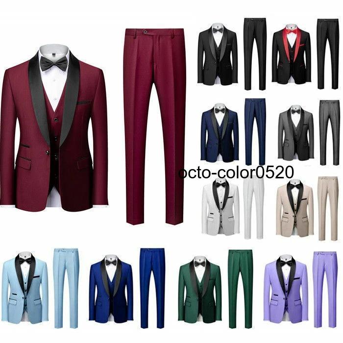 12色お揃い 3点セット タキシード メンズ 紳士服 メンズスーツ 大きい