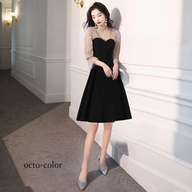 パーティードレス ミモレ丈 袖あり 結婚式 ワンピース 大きいサイズXXL 二次会 謝恩会 演奏会 発表会 大人20代 30代 40代 | ブランド登録なし | 02