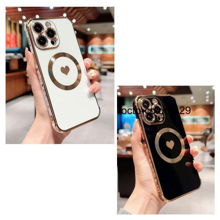 iPhone15pro ケース ハートデザイン マグセーフ対応 iphone15 pro magsafe 対応 カバー 耐衝撃 ハート柄 ケース