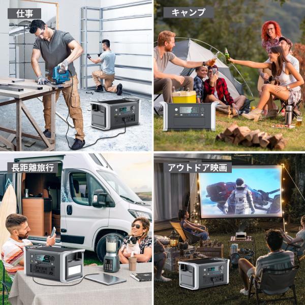 ポータブル電源 1024Wh 大容量 1.2時間高速充電 定格出力1600W 長寿命3000サイクル 防災 家庭用 アウトドア用 車中泊 UPS機能 ソーラー充電対応