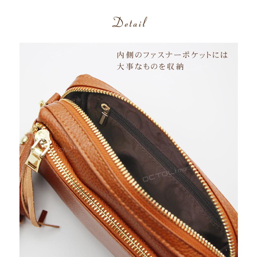 COOCO スマホショルダー 横型 ショルダーバッグ 本革 レディース