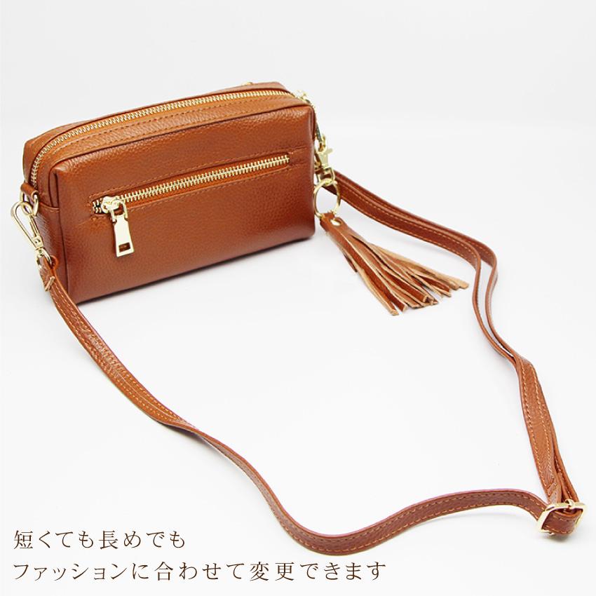 COOCO スマホショルダー 横型 ショルダーバッグ 本革 レディース