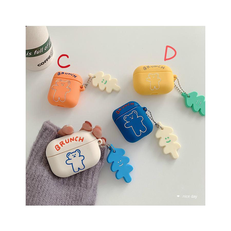 airpods pro ケース イヤーカバー かわいい クマ 熊 4色 シリコン