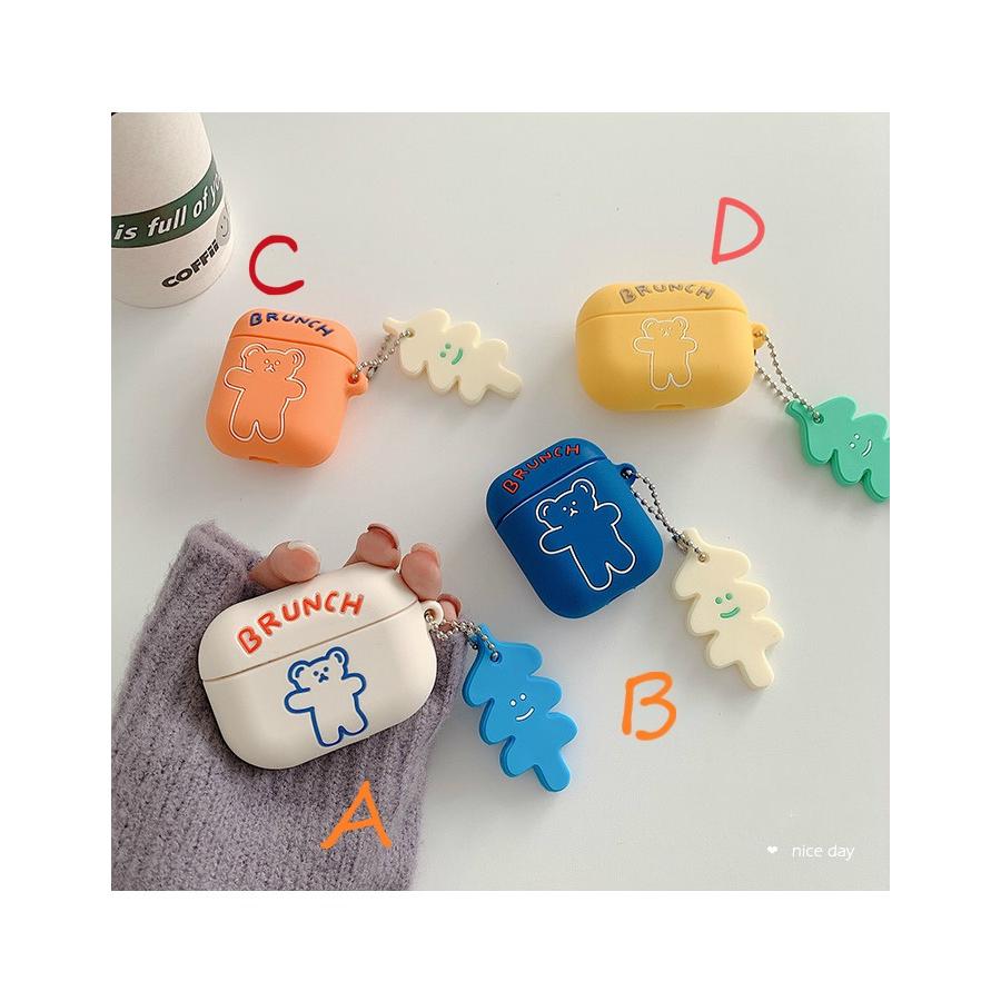 airpods pro ケース イヤーカバー かわいい クマ 熊 4色 シリコン