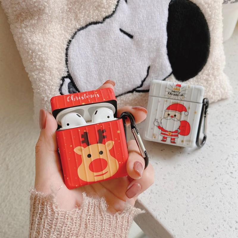 おしゃれ インスタ映え Airpods ケース Airpods2 サンタクロース エルク 赤色 白 かわいい キャラクター カバー エアーポッズ シリコン カラビナ付き 落下防止 Hj Oct ショップ 通販 Yahoo ショッピング